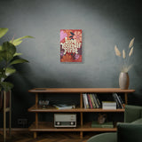 Retro "Love Yourself First" Canvas Wall Art – 16x24 Inspirational Floral Print for Self-Love, Positive Vibes & Boho Room Décor