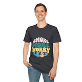 Smoke More Worry Less |  Funny Quote, Weed, Smoking, No More Stress | Unisex Softstyle T-Shirt