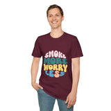 Smoke More Worry Less |  Funny Quote, Weed, Smoking, No More Stress | Unisex Softstyle T-Shirt
