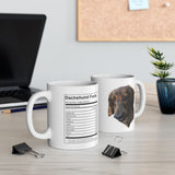 Personalized Dachshund Facts | Doxy, Doggy, Puppy, Dog Lovers, Puppy Lovers, Dachshund Lovers | White Ceramic Novelty 11/15oz Mug