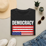 Democracy Not Dictatorship T Shirt, Patriotic American Flag Shirt, Freedom of Speech Tee, Political Statement Shirt, USA Gift for Patriots