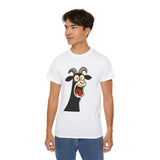 Shocked Screaming Cartoon Goat T-Shirt - Funny Cartoon Goat Tee - Unisex Shirt in 15 Colors - Farm Animal Humor Gift Idea