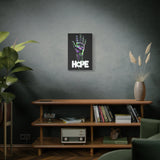 "HOPE" 16x24 Framed Wall Art | Neon Dripping Hand Design, Blacklight Aesthetic, Modern Home & Office Décor, Inspiring Canvas Print