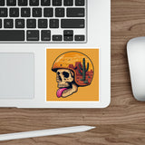 Bold Skull Helmet Die-Cut Stickers for Bikers, Cool Car Decals, Aesthetic Laptop Stickers, Unique Gifts, Vintage Style Stickers