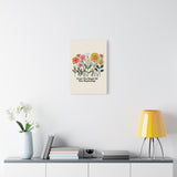 Trust the Magic of New Beginnings Floral Canvas Wall Art, Inspirational Wildflower Quote Print, 16x24 Home Decor Gift