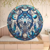 Wolf Suncatcher, Acrylic Light Catcher, holiday decoration gift, wreath, office, club, mancave, ghost home decor, men's gift creativity