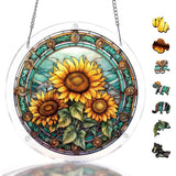 Acrylic Puzzle Suncatcher, Sunflower Catchers Puzzle, DIY SunCatchers Jigsaw Puzzle Window Hanging, Home & Garden Decor