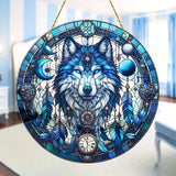 Wolf Suncatcher, Acrylic Light Catcher, holiday decoration gift, wreath, office, club, mancave, ghost home decor, men's gift creativity