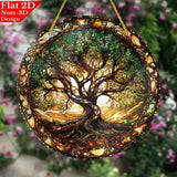 Tree of Life Stained Glass Style Suncatcher – Window Hanging Sun Catcher, Tree of Life Decor, Home & Garden Wall Art, Housewarming Gift