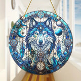 Wolf Suncatcher, Acrylic Light Catcher, holiday decoration gift, wreath, office, club, mancave, ghost home decor, men's gift creativity
