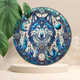 Wolf Suncatcher, Acrylic Light Catcher, holiday decoration gift, wreath, office, club, mancave, ghost home decor, men's gift creativity