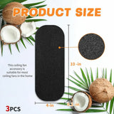 Ceiling Fan Filters | Activated Coconut Shell Charcoal Carbon Filter | Easy-Stick Universal Ceiling Fan Air Filters | Unscented Ceiling Fan Blade Filters for Household Contaminants | Long-Lasting Performance, 5-count
