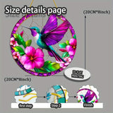Hummingbird Floral Suncatcher Window Hanging – Tropical Bird Stained Glass Style Garden Decor, 2D Flat Printed Wall Art Gift (8"x8" or 12"x12")