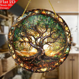 Tree of Life Stained Glass Style Suncatcher – Window Hanging Sun Catcher, Tree of Life Decor, Home & Garden Wall Art, Housewarming Gift