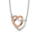 To My Daughter - Always Remember You Are Braver, Stronger Than You Seem... - Interlocked Heart Necklace