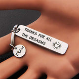 Thanks For All The Orgasms -  I Love You Keychain - Funny Valentine’s Day Gift, Gift For Boyfriend, Gift For Husband, Jewelry Keychain